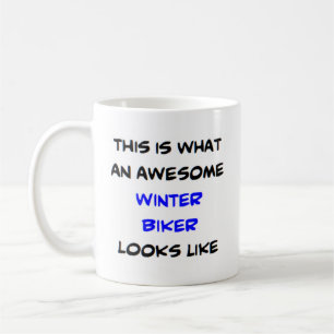 biker vintern, fantastisk kaffemugg