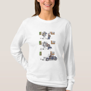 Biker Vita långärmader på museet T Shirt