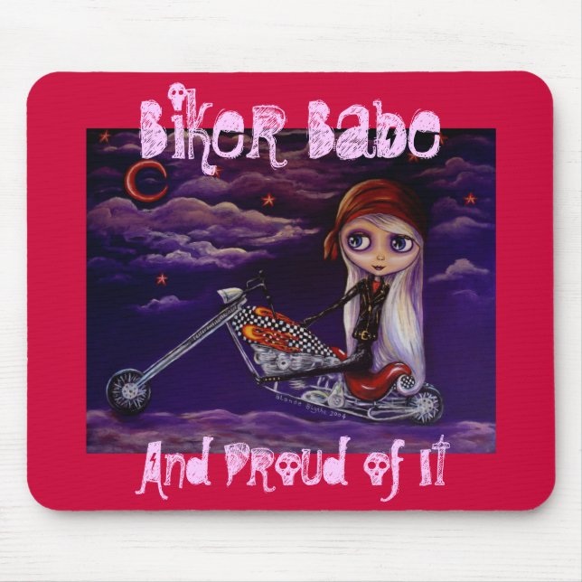BikerBabe Mousepad Musmatta (Framsidan)