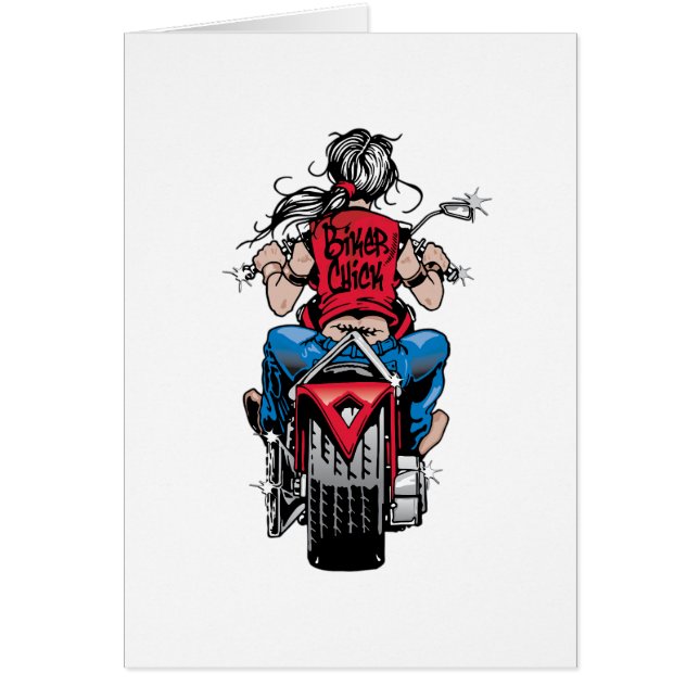 Bikerchick Hälsningskort (Framsidan)