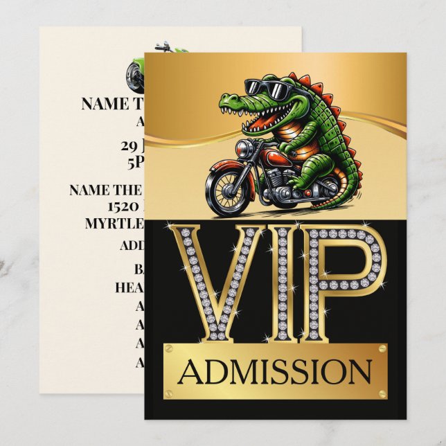 BIKERFESTIVAL VIP-Biljett Inbjudningar (Fram/baksida)