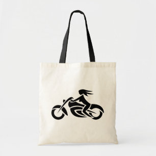 Bikerflickatotot hänger lös tygkasse