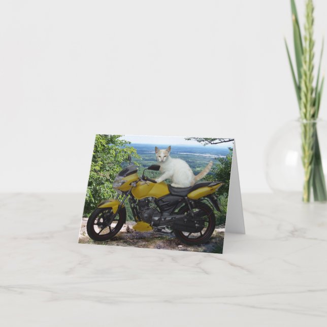 Bikerkatt Notecard Helgkort (Framsida)