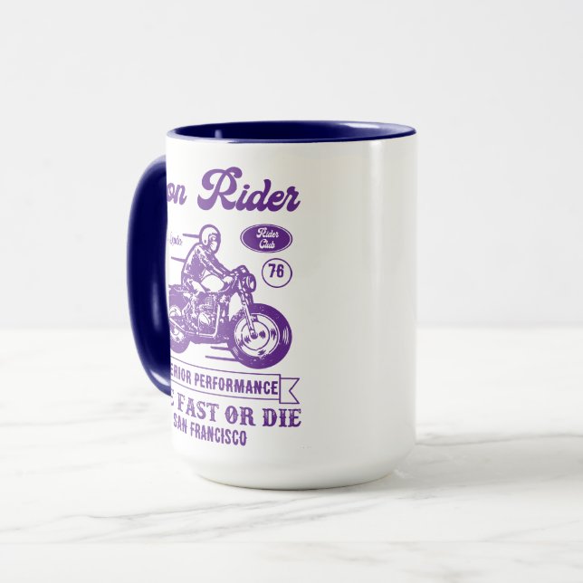 Bikerklubb stil Iron Rider Mugg (Framsida vänster)
