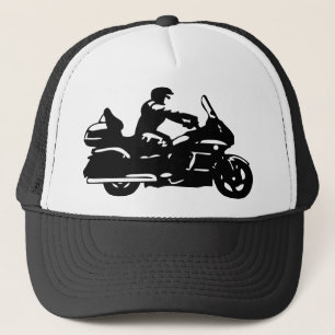 bikermotorcykelmoto som goldwing truckerkeps