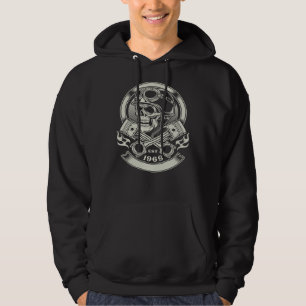 Bikerna Älskare Skeleton  Motorcycle Manar Throttl Hoodie