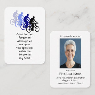 Bikerna Biking Bicycle i Memorial Photo Prayer Visitkort