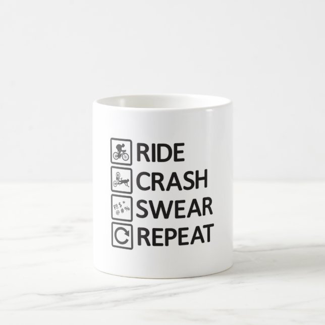 Bikerna Biking Repeat Downhill Gift Kaffemugg (Center)