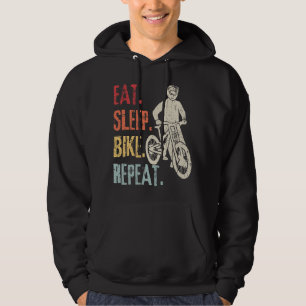 Bikerna Eat SömnBike Repeat Retro Bike Mountain Hoodie