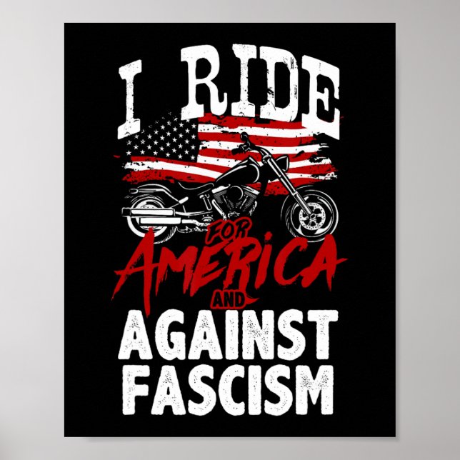 Bikerna mot fascismens protester poster (Framsidan)