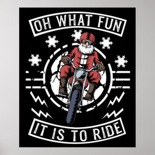 Bikerna Pappa Bike Jultomten Poster