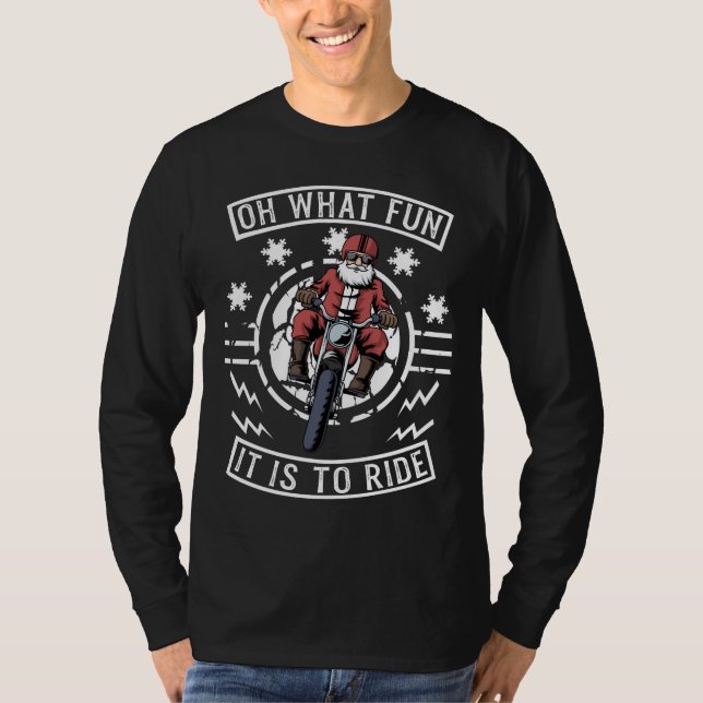 Bikerna Pappa Bike  Jultomten T Shirt (Framsida)