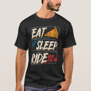 Bikerna Pizza Pappa vid motorcykeln Manar, i vilol T Shirt