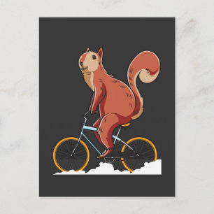 Bikerna Squirrel Bicycle Cute Rodent Vykort