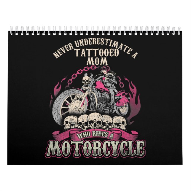 Bikerna Tatto Mamma underskattar aldrig motorcykel Kalender (Omslag)