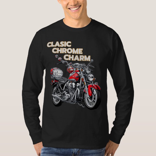 Bikernas motorcykel Classic Chrome Charm T-Shirt (Framsida)