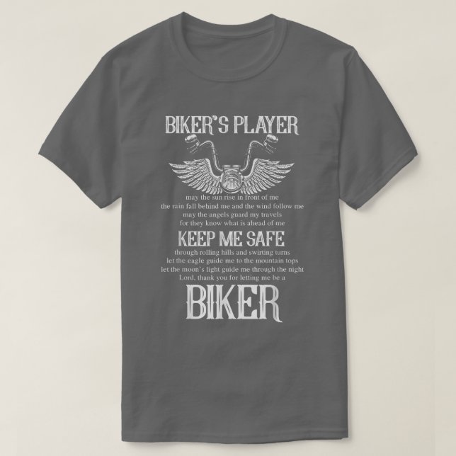 Bikernas Prayer Behålla Me Säker Biker Funny Motoc T Shirt (Design framsida)