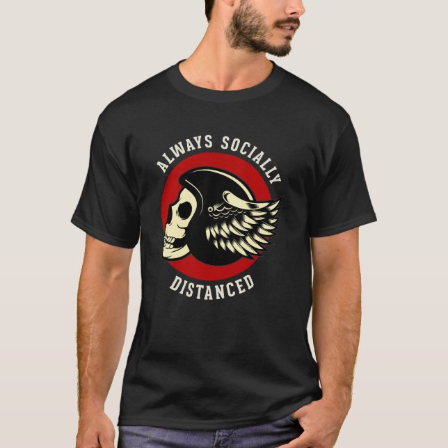 Bikernas Social Avstånd mästare T Shirt (Framsida)