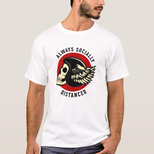 Bikernas Social Avstånd mästare T Shirt (Framsida)