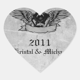 Bikernas ytterförseglingar hjärtformat klistermärke