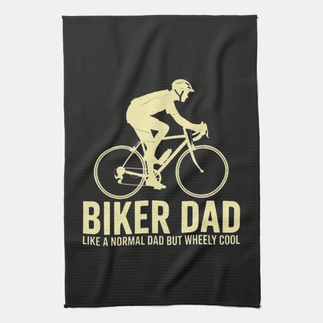 Bikerpappa som en vanlig pappa kökshandduk (Vertikal)