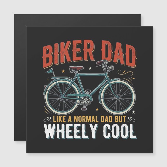 Bikerpappa som en vanlig pappa men rullande cool (Fram/baksida)