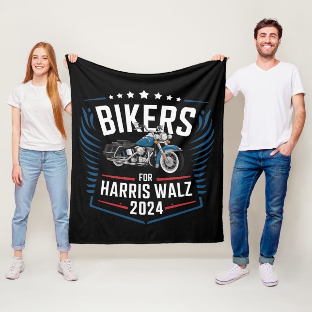 Bikers For Harris Walz 2024 Harris Waltz 2024  Fleecefilt (På plats)