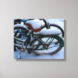 Bikes i Snö Canvastryck