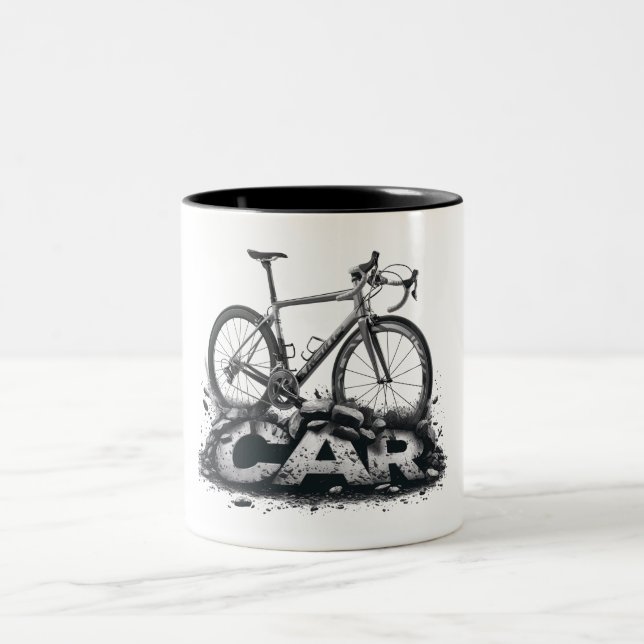 Bikes över bilar Två-Tonad mugg (Center)