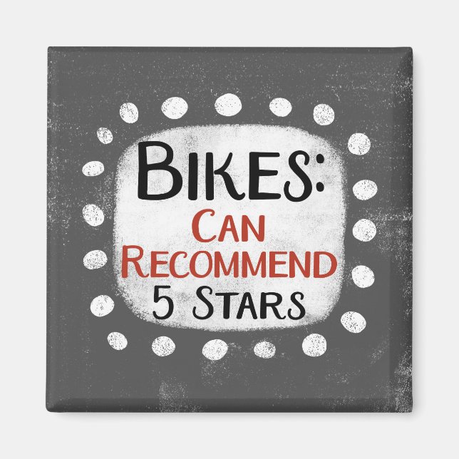 Bikes Review 5 Stjärnor Kylskåpsmagnet (Framsidan)