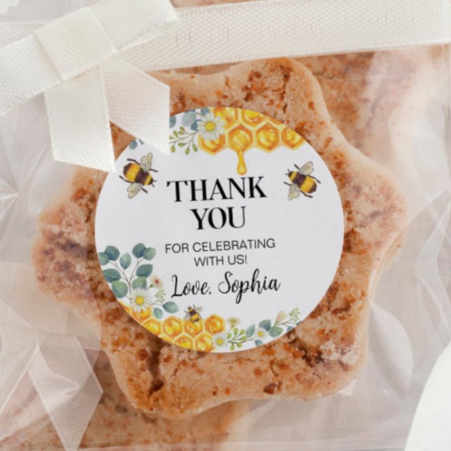 Bikettsetiketter för födelsedagsbaby shower runt klistermärke (Skapare uppladdad)