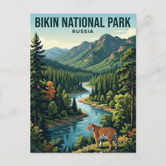 Bikin nationalpark Ryssland Vykort (Framsida)