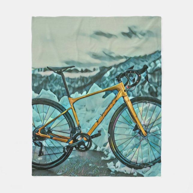 Biking Älskare Gift Fleecefilt (Framsidan)