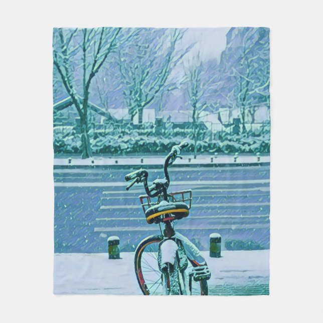 Biking Älskare Gift Fleecefilt (Framsidan)