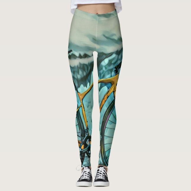 Biking Älskare Gift Leggings (Framsida)