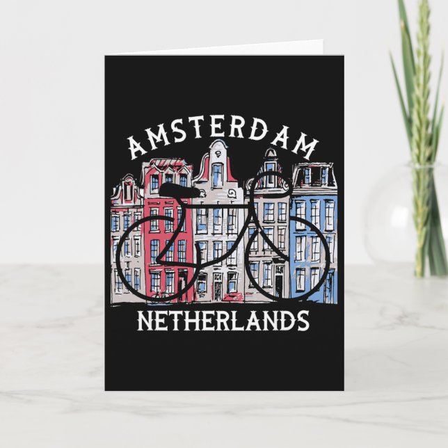 Biking Amsterdam Netherlands Graphic  Kort (Framsida)