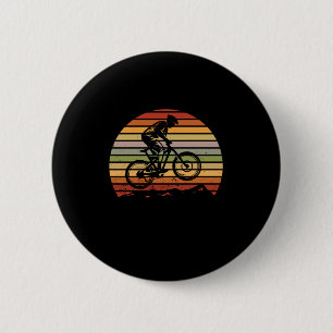 Biking Cycling Gift med Cyclist Retro Vintage Moun Knapp
