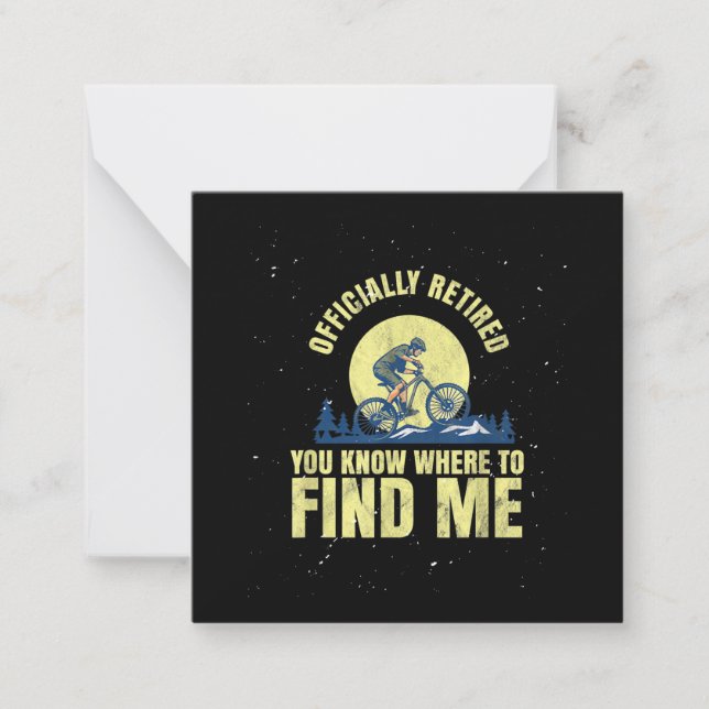 Biking Cycling Mountain Biking Retrött Pension Anteckningskort (Framsida)