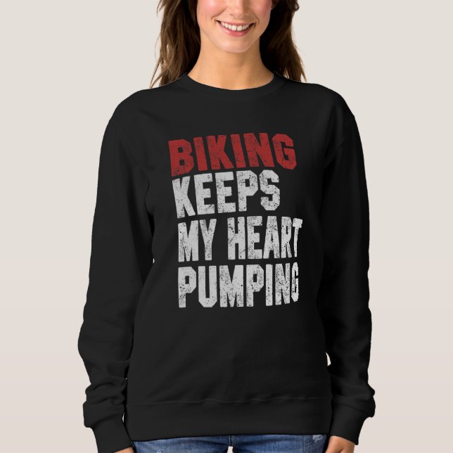Biking For Men Women Biking Keeps My Heart Dad T Shirt (Framsida)