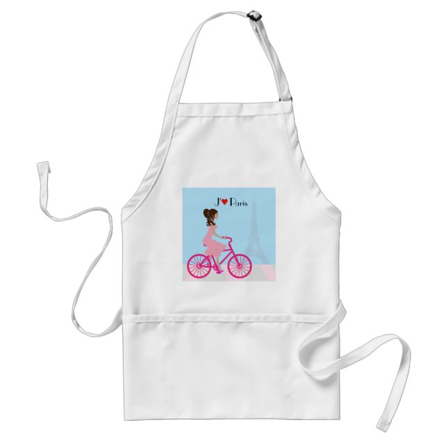 Biking i Paris Apron Förkläde (Framsidan)