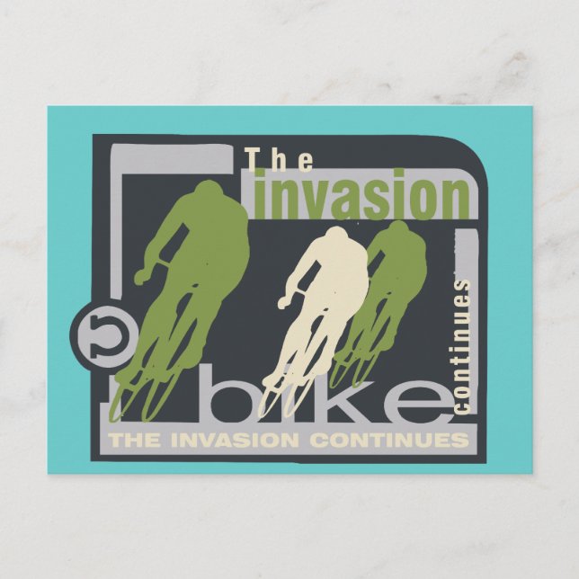 Biking Invasion Tshirts och Gifts Vykort (Framsida)