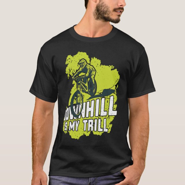 Biking MTB Kort MTB-handskar för nedförsbergsbik T Shirt (Framsida)