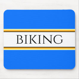 BIKING Roligt Bright Blue Gult White Tävla Rand Musmatta