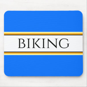 BIKING Roligt Bright Blue Gult White Tävla Rand Musmatta