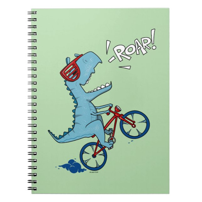 Biking T-Rex Roar Anteckningsbok (Framsidan)