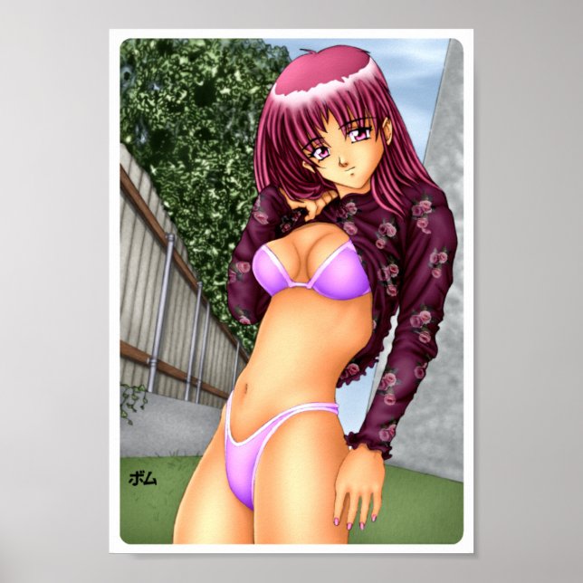 Bikini Anime Girl Poster (Framsidan)