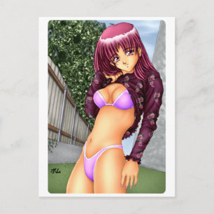 Bikini Anime Girl Vykort