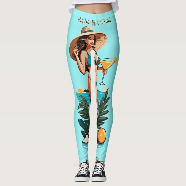 Bikini Babe Big Hat- Big Cocktail Thunder_Cove Leggings (Framsida)