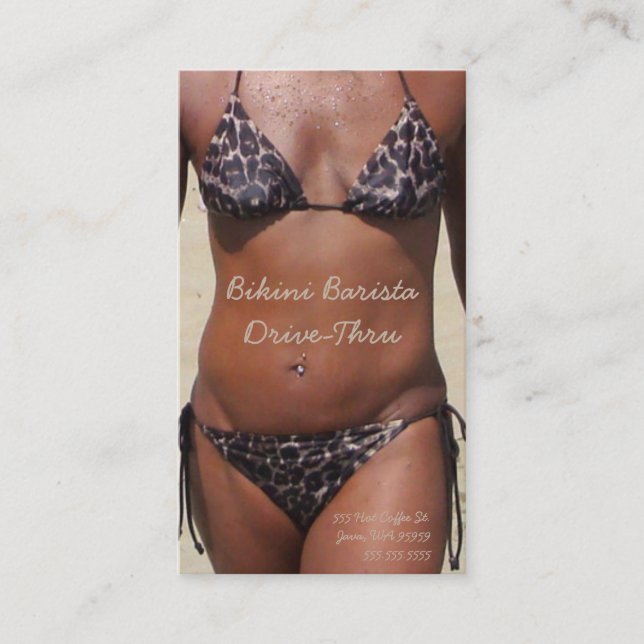 Bikini Barista Drive-Thru Anpassningsbar Photo Lojalitetskort (Framsida)