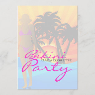 Bikini Beach Bachelorette Party Inbjudningar